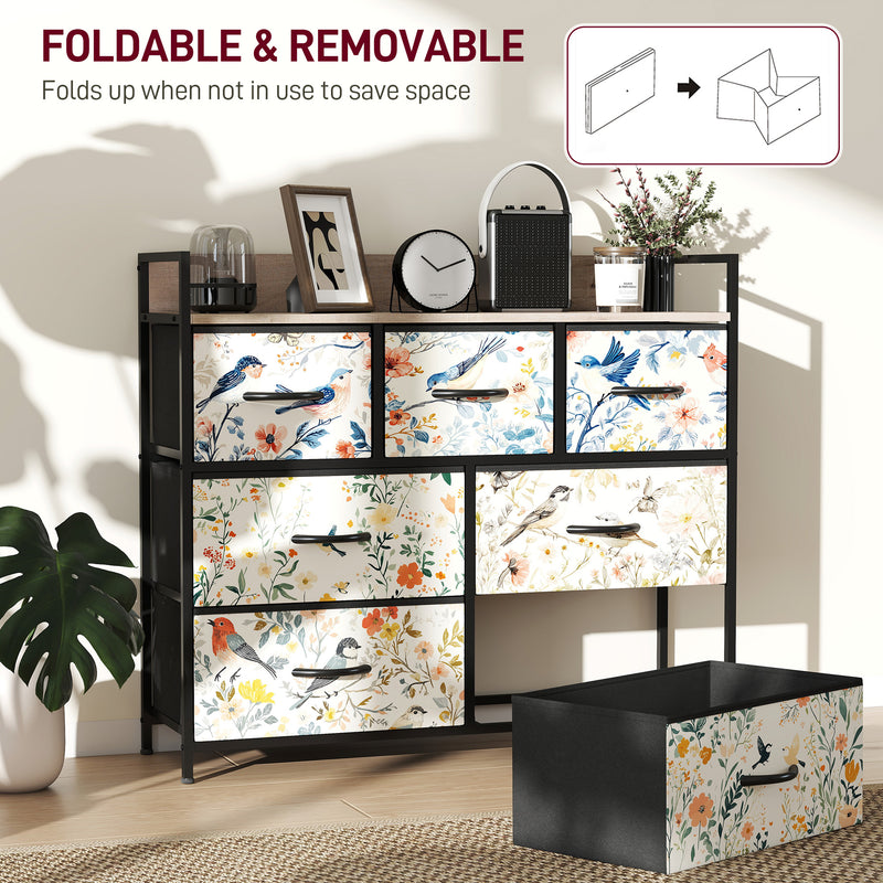 Wide 7-drawer fabric chest of drawers – image 6