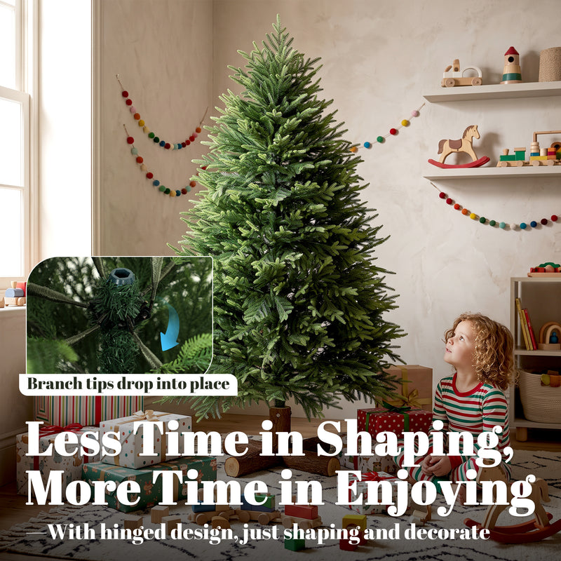 5ft Christmas tree with PE tips and fir wood base – image 6