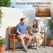 Outsunny Garden Bench 2 Seater, Wooden Outdoor Bench with Waterproof Cover, Garden Seat with Ergonomic Backrest – view 6