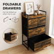 HOMCOM Rustic Chest of Four Fabric Drawers - Rustic Brown – view 6