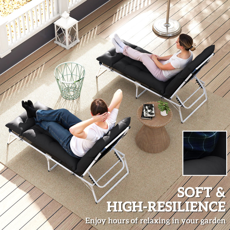 Black sun lounger cushions 190 x 56 cm – image 5