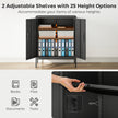 HOMCOM Metal Storage Cabinet with Lock and Adjustable Shelves - Black – view 4