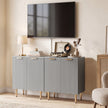 HOMCOM Sideboard Buffet Cabinet, Modern Kitchen Storage Cabinet with Adjustable Shelf and Metal Legs, Grey – view 8