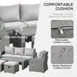 6-piece rattan sofa set with recliners – image 8