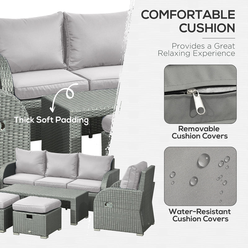 6-piece rattan sofa set with recliners – image 8