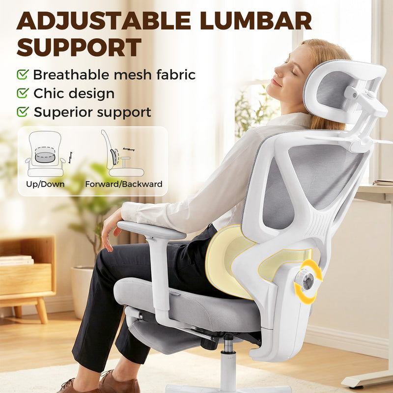 HOMCOM Ergonomic and Adjustable Office Chair - Grey – view 5