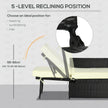 Black reclining rattan lounger set – image 6