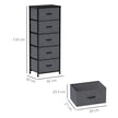 Tall 5-drawer fabric chest – image 3