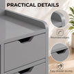 HOMCOM Bedside Table, Small Bedside Cabinet with 2 Drawers and Storage Shelves, Modern Nightstand for Bedroom, Grey – view 7