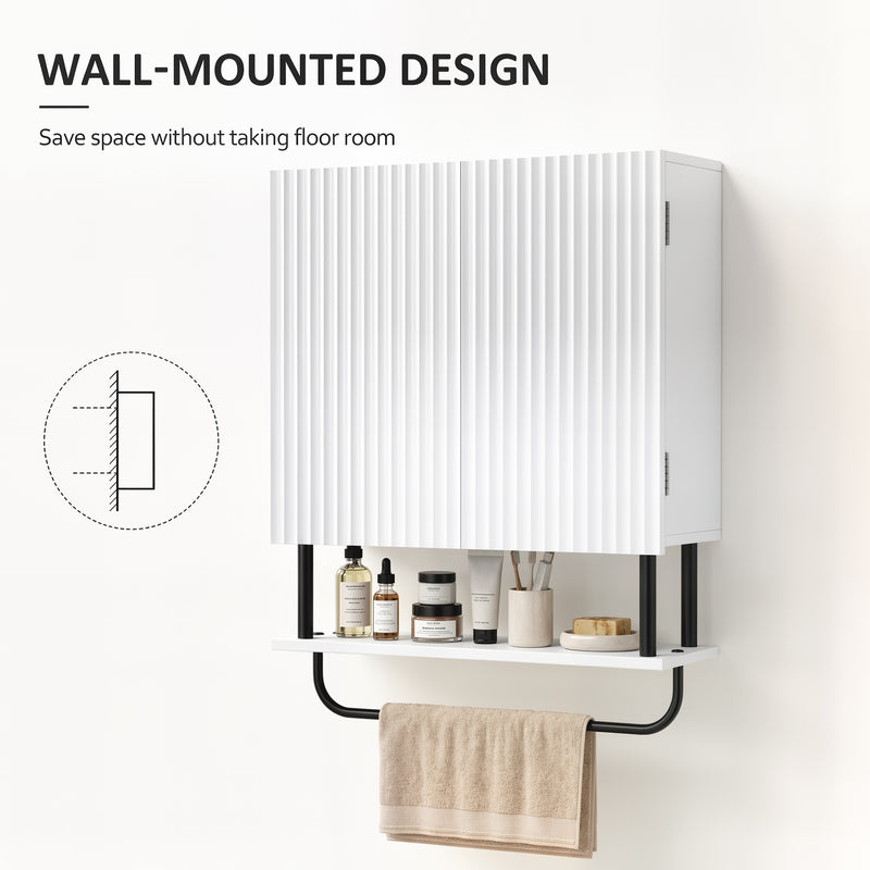 White wavy door wall cabinet – image 6
