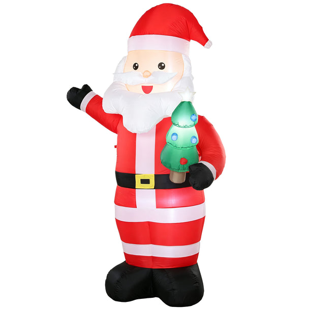 8ft Waving Santa Christmas Inflatable on a white background