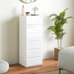 HOMCOM Chest of Drawers High Gloss Finish 6 Drawer Dresser Space Saving Slim Design Handle Free Drawers High-Gloss White – view 2