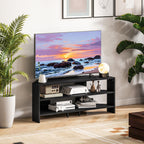 Corner TV Stand with 2 Open Shelves for 47 Inch TV - Black