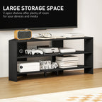 Corner TV Stand with 2 Open Shelves for 47 Inch TV - Black