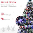 HOMCOM 3ft Artificial Prelit Christmas Tree, Snow Xmas Tree with Colourful LED Lighting Fiber Optics, Green White – view 4