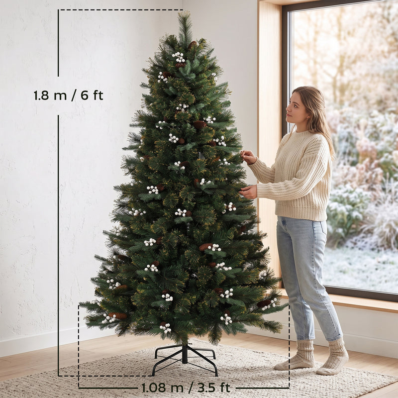 6ft fir Christmas tree with berries – image 3
