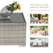 Light grey square rattan coffee table – image 7