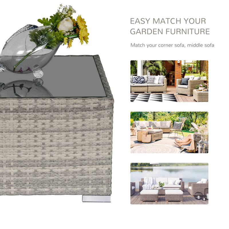 Light grey square rattan coffee table – image 7