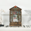 Lit snow globe lantern with swirling glitter