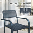 Outsunny Garden Chairs Set of 4, Stackable Rattan Effect Dining Chairs with Armrest, Weather Resistant and Lightweight – view 4