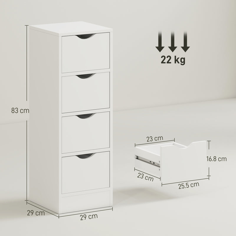 Narrow 4-drawer bathroom cabinet – image 3