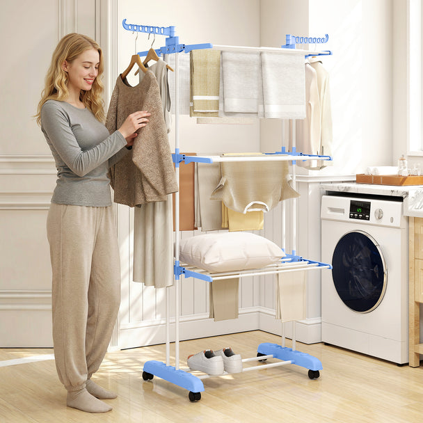 Folding clothes drying rack – image 2