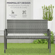 Grey rattan garden bench – image 4