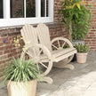 Outsunny Fir Wood Love Seats with Wheel-Shaped Armrests, Large Load-Bearing Chair, Natural Wood Finish – view 8