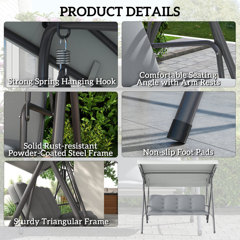 Light grey 3-seater swing – image 6