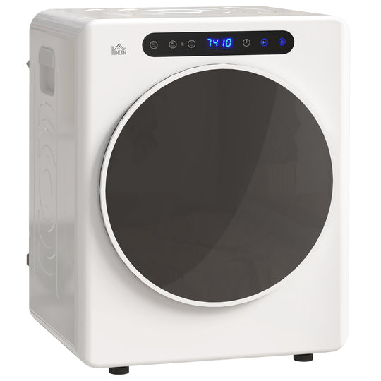White 4 kg compact vented tumble dryer with touch display and see-through door