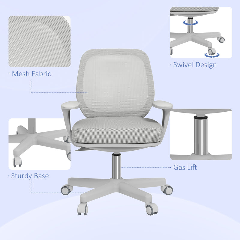 Vinsetto 44-56cm Mesh Back Office Chair - Grey – view 7
