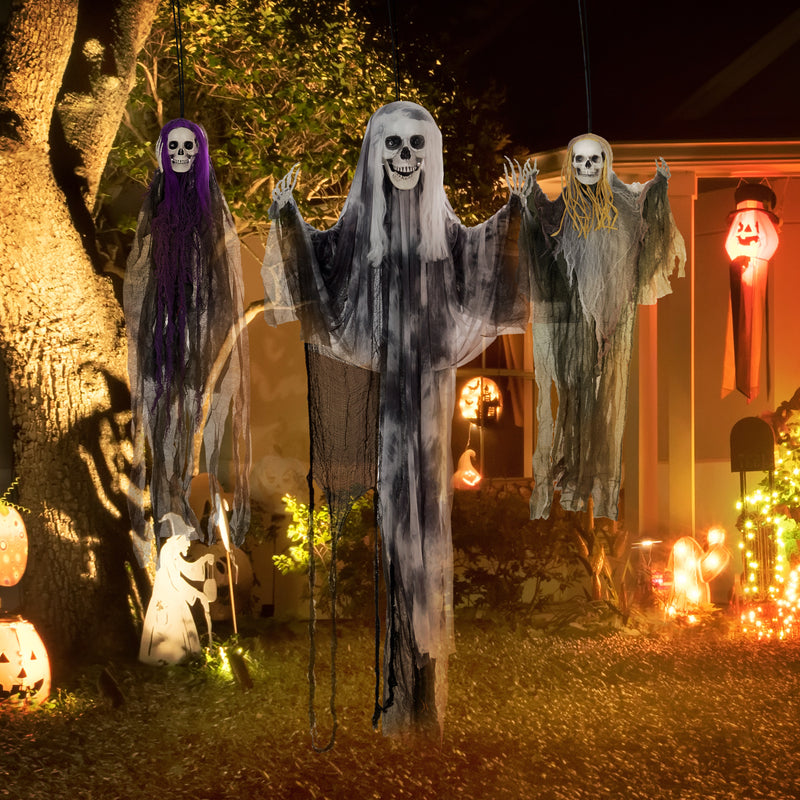 Set of 3 Hanging Skeleton Ghost Decorations – 90/110/170cm – image 6 of 9