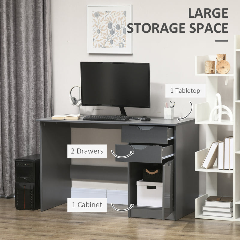 High gloss computer desk with cabinet – image 4