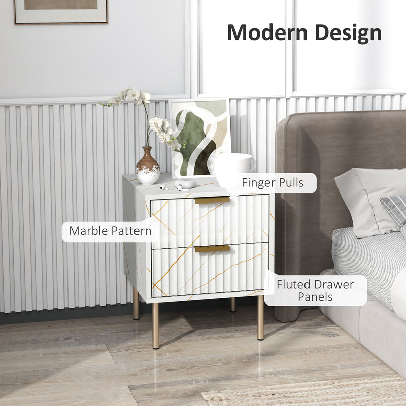Marble-effect bedside table – image 4