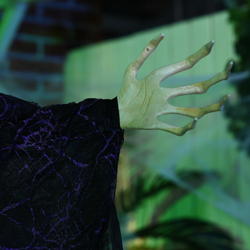 183cm Hanging Witch with Colourful Glowing Eyes & Sound – image 8 of 9