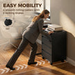 HOMCOM Four-Drawer Office Filing Cabinet, with Wheels - Black – view 4