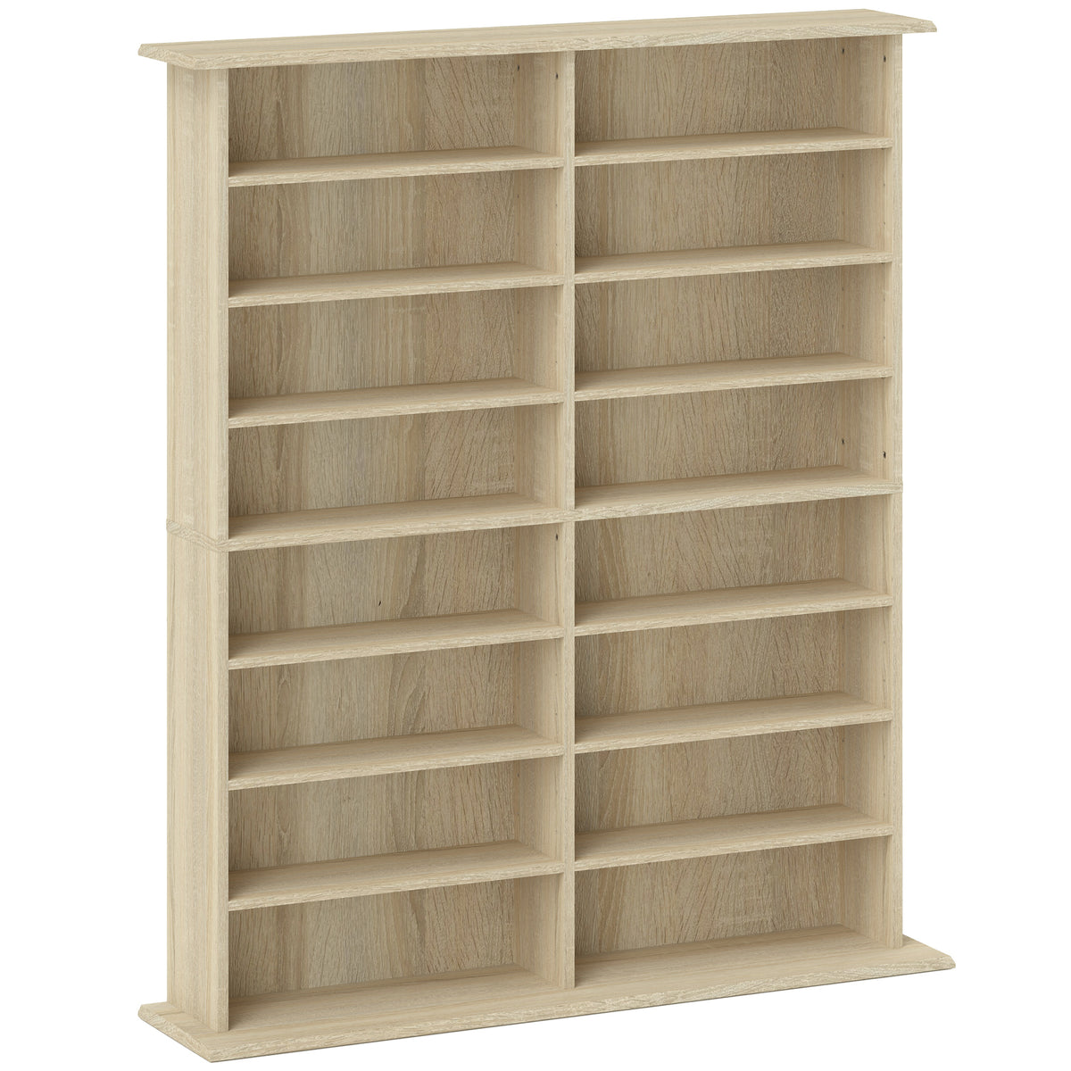 16-Compartment Media Storage Shelf – Natural