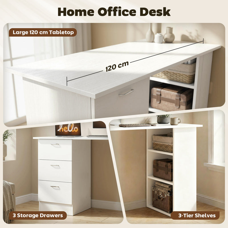 120 cm desk with drawers and shelves – image 4