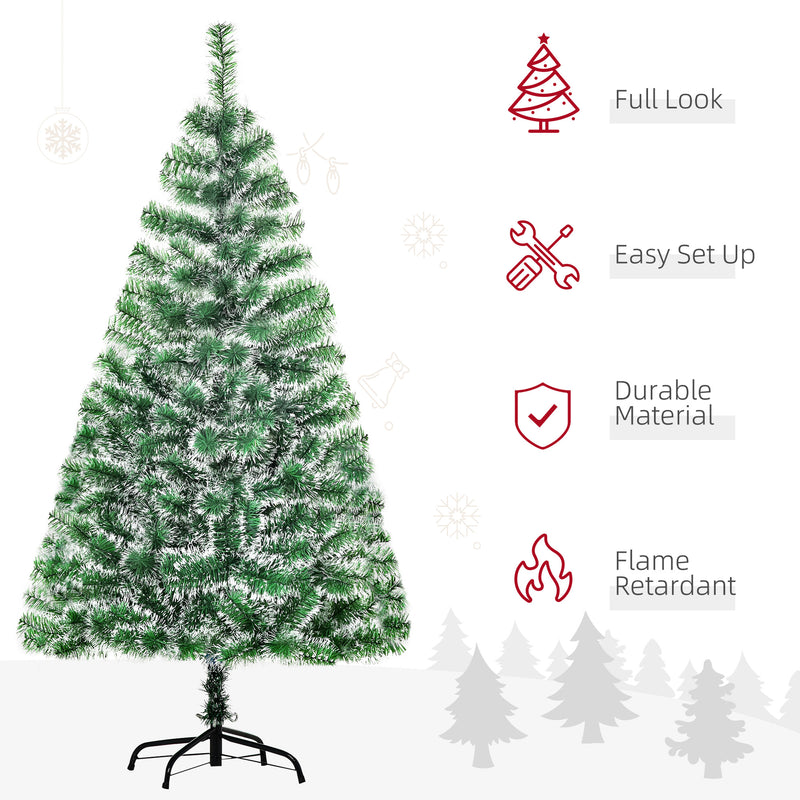 HOMCOM 5FT Indoor Christmas Tree Artificial Decoration Xmas Gift with Metal Stand Branch Tips – view 4