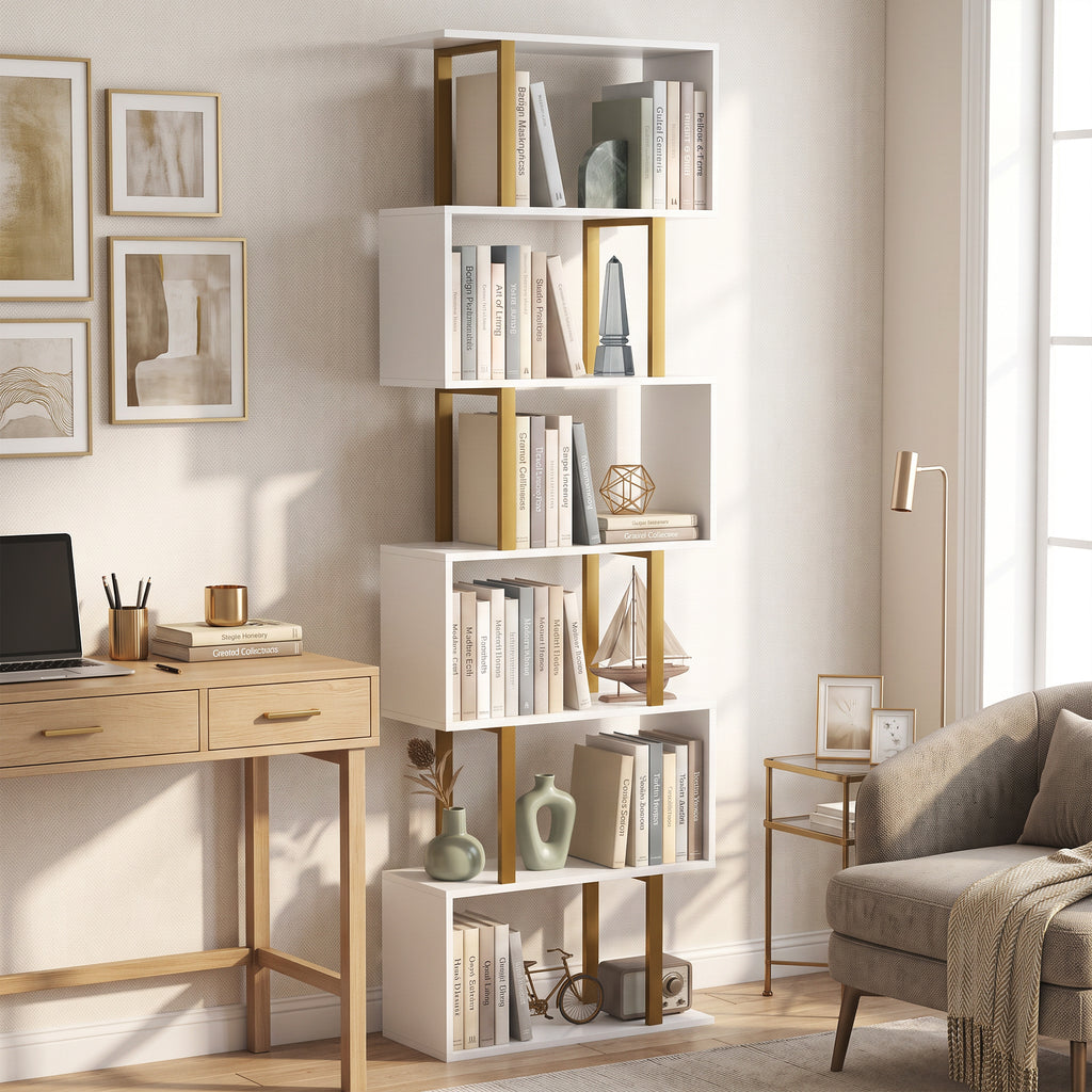 Industrial Freestanding Bookshelf, Storage Shelving Unit for Bedroom and Living Room