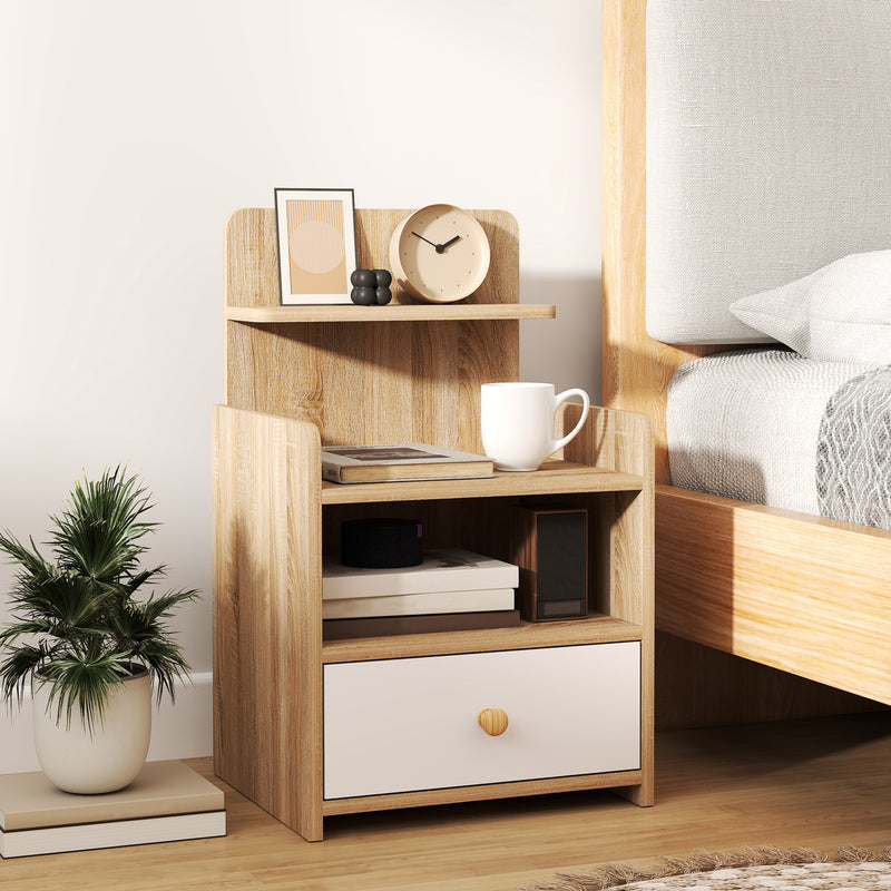 Wood-effect bedside table – image 2