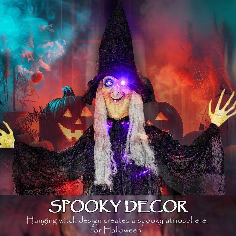 183cm Hanging Witch with Purple LED Lights & Sound – image 4 of 9