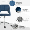 Vinsetto Armless Velvet-Feel Office Chair - Dark Blue – view 7