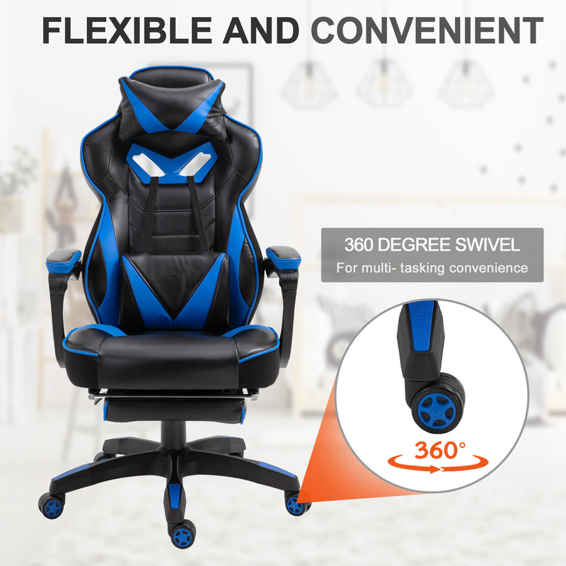 Racing gaming chair with footrest – image 5