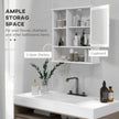 White wall mirror cabinet with open shelves – image 5