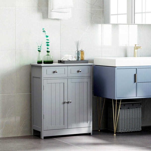 Grey 2-drawer bathroom cabinet – image 2