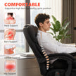 HOMCOM Office Chair with 6-point Vibration Massage and Heat, Fabric Desk Chair with Footrest, High Back, Black – view 5