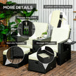 Black reclining rattan lounger set – image 7