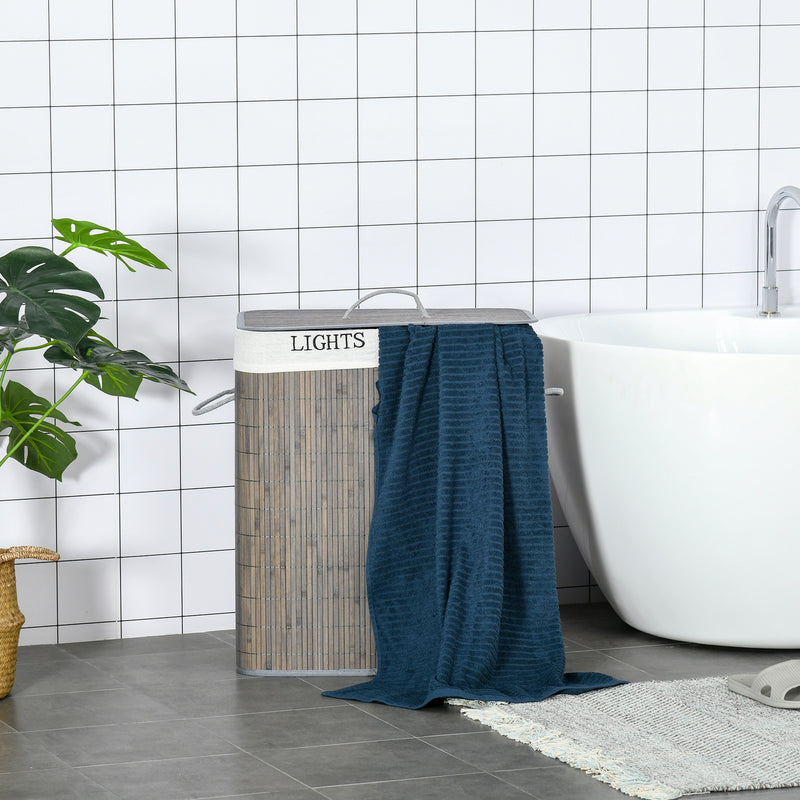 Grey 2-section laundry basket – image 8