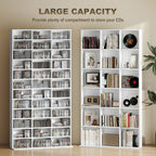 CD Storage Unit with Adjustable Shelves, 102 x 195 cm, Marble Effect
